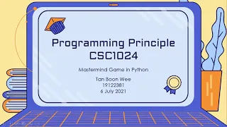 CSC1024 Mastermind Game in Python