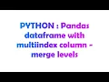 PYTHON Pandas dataframe with multiindex column - merge levels
