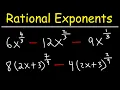 Factoring Algebraic Expressions With Rational Exponents - Algebra