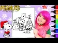 Coloring Christmas Snoopy Woodstock Peanuts Coloring Page Prismacolor Markers KiMMi THE CLOWN