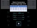 Metric Conversion Shortcut Single Digit