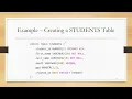 Database System Installing Connecting Oracle SQL Developer to Database Creating Table using SQL