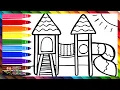 Drawing And Coloring A Rainbow Playground Drawings For Kids