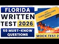 FLORIDA WRITTEN TEST 2026 DMV WRITTEN PRACTICE TEST FL 2026 HANDBOOK QUESTIONS