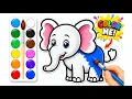 Satisfying Elephant Coloring for Kids Cute Elephant Coloring Page Learn Colors