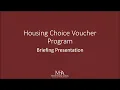 Housing Choice Voucher Program - Briefing Presentation