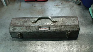 Tool Box Tour - Dad s Sears Craftsman crown logo vintage toolbox V series ratchet sockets wrenches