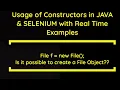 Usage of Constructors Default Constructor Parameterized Constructor Java Selenium WebDriver