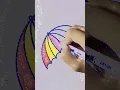 colorful umbrella coloring for kids and toddlers