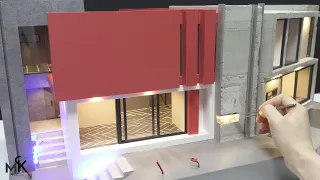 How to Make Amazing House(model) #7 - Concrete roof, Lighting