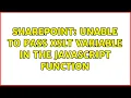 Sharepoint Unable to pass xslt variable in the javascript function