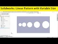 Solidworks tutorials 143 Linear pattern with variable size and skip entity option