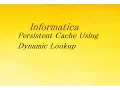 Persistent Cache Using Dynamic Lookup Informatica