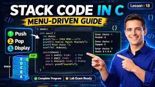 C Stack Array Implementation Full Push Pop Display Code Menu Driven