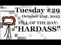 Tuesday 25 ACROSS ONLY CHALLENGE - NYT Crossword with Sam