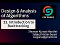 33 Introduction to Backtracking
