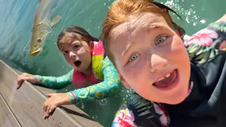 PiRATE iSLAND PARTY before X-GAMES Water Slide with A for Adley jump pads Crazy Tricks at xgames