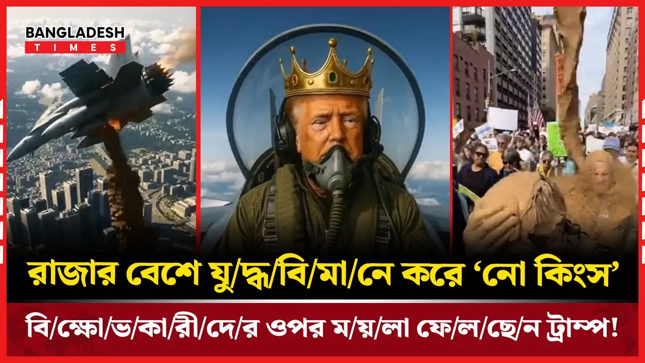 যুদ্ধবিমান থেকে বিক্ষোভকারীদের ওপর ময়লা ফেললেন ট্রাম্প!