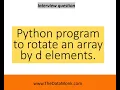 Rotate an array in Python Part 9 Code in Python for Data Science The Data Monk