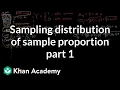 Sampling distribution of sample proportion part 1 AP Statistics Khan Academy