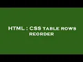 HTML CSS table rows reorder