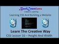 CSS Lesson 16 - Height And Width