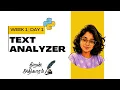 Day 1 Week 1 10 Weeks Challenge Txt Analyzer in Python Tamil Coding