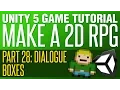 Unity RPG Tutorial Dialogue Boxes