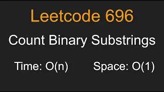 Count Binary Substrings - Leetcode 696