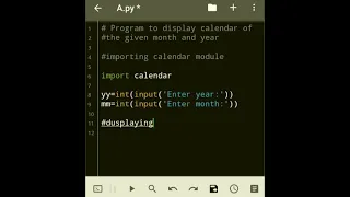 Python program to display the of given and