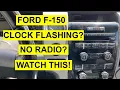 Ford F-150 F150 Clock Blinking Flashing Radio Stereo Not Working - 2009 Up
