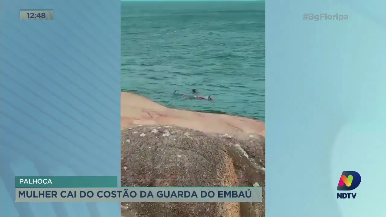 Palhoça: Mulher cai do costão na Guarda do Embaú