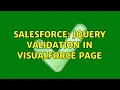 Salesforce Jquery Validation in Visualforce Page