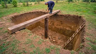 He Built a 2-Room UNDERGROUND CABIN in His Backyard
