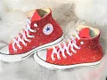 DIY HOW TO BLING OUT CHUCK TAYLOR CONVERSE TENNIS SHOES BY APPLYING RHINESTONES