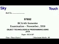 BCA 6th SEM Object technologies and programming using java exam paper Nov 2018