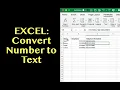 Excel How to convert a number to text using the TEXT function