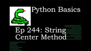 Python Basics String Center Method