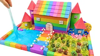 Download DIY How To Make Rainbow House has Gardens and Pools from Kinetic Sand #3 Zic Zic MP3