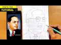 Ambedkar Drawing Tutorial for beginners How to Draw B R Ambedkar