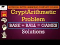L49 CryptArithmetic Problem BASE BALL GAMES Problem Solution Artificial Intelligence