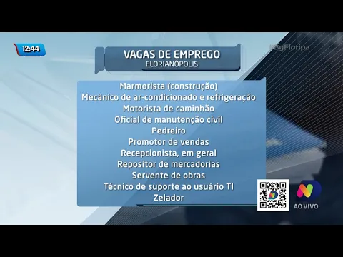 Mais de quatro mil vagas de empregos em Santa Catarina
