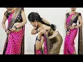 Beautiful silk saree draping with prefect pleat guide step by step for weddings silk saree draping