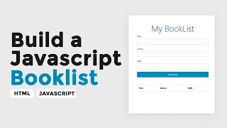 How to make a Javascript Booklist App - JAVASCRIPT PROJECT FOR BEGINNERS