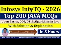 Top 200 Java MCQs with Solution and Explanation for InfyTQ 2023 InfyTQ Java MCQs Infosys MCQs