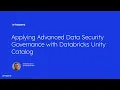 Sponsored by Privacera Applying Advanced Data Security Governance with Databricks Unity Catalog
