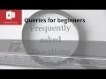 Microsoft Access Queries for beginners