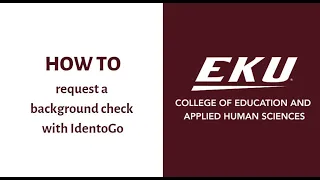 Requesting a Background Check with IdentoGo