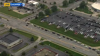 Drivers waiting in long lines for gas in Portage Indiana