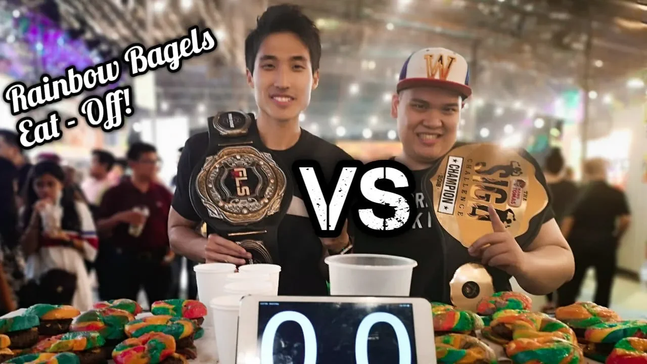 Rainbow Bagel Challenge at Geylang Serai!   Versus Champion Philippines Eater!